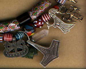 pendants and millefiori beads